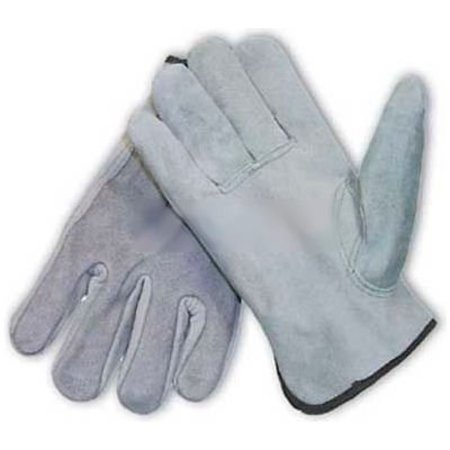 PIP PIP Split Cowhide Drivers Gloves, Premium Grade, Keystone Thumb, Gray, L 69-189/L